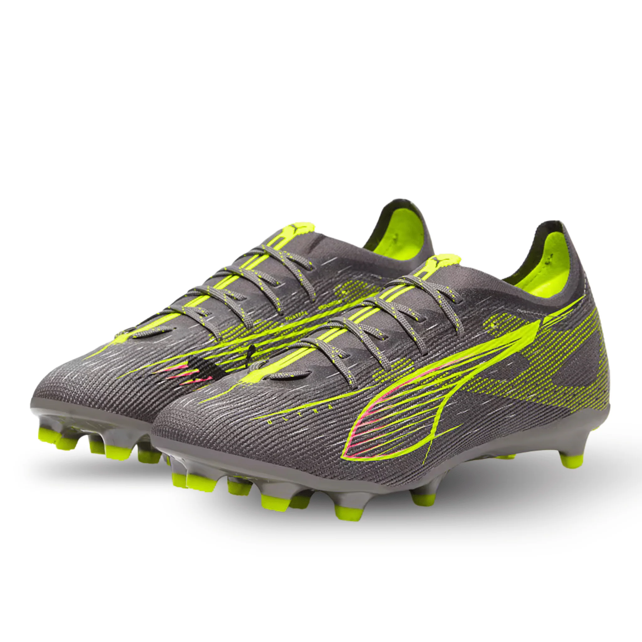 Puma Ultra 5 Pro FG/AG Soccer Cleats (Matte Aged Silver-Yellow Alert-Sun Struck) - Image 3