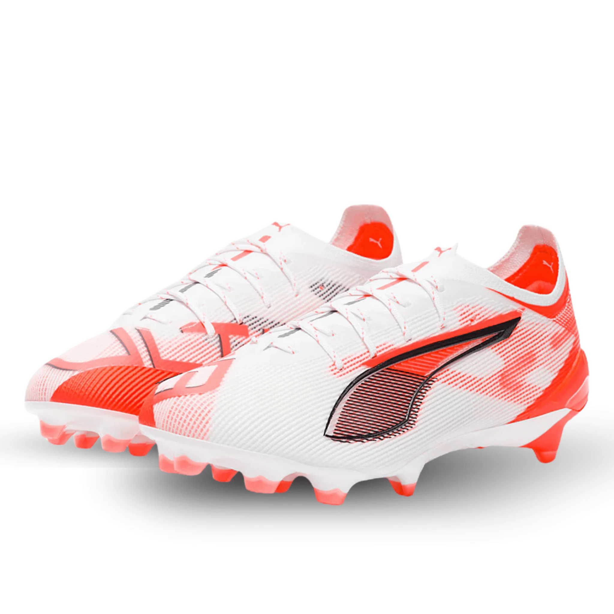 Puma Ultra 5 Ultimate FG Soccer Cleats (Puma White/Puma Black/Red) - Image 3