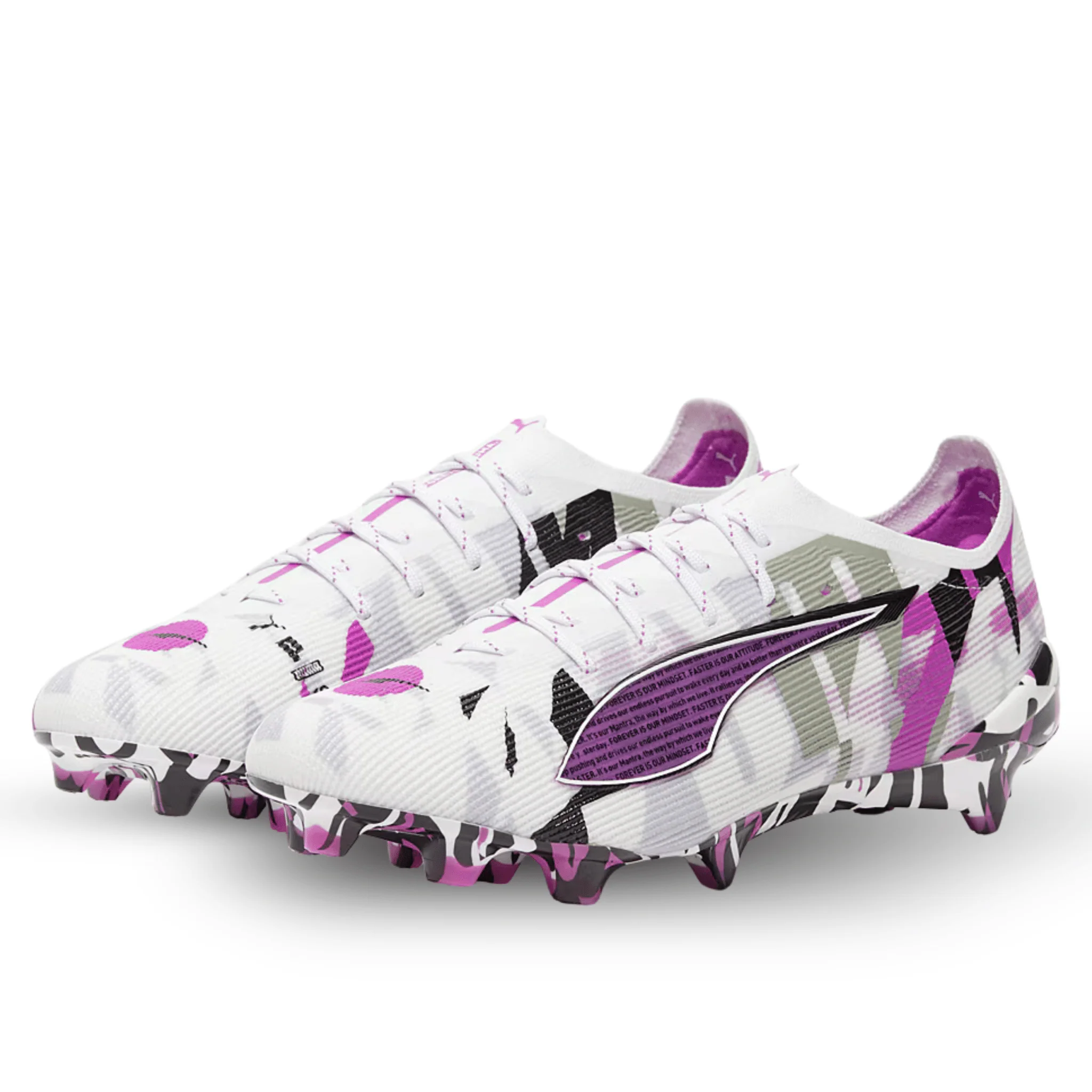 Puma Ultra 5 Ultimate Forever FG Soccer Cleats (White/Magenta/Black) - Image 3