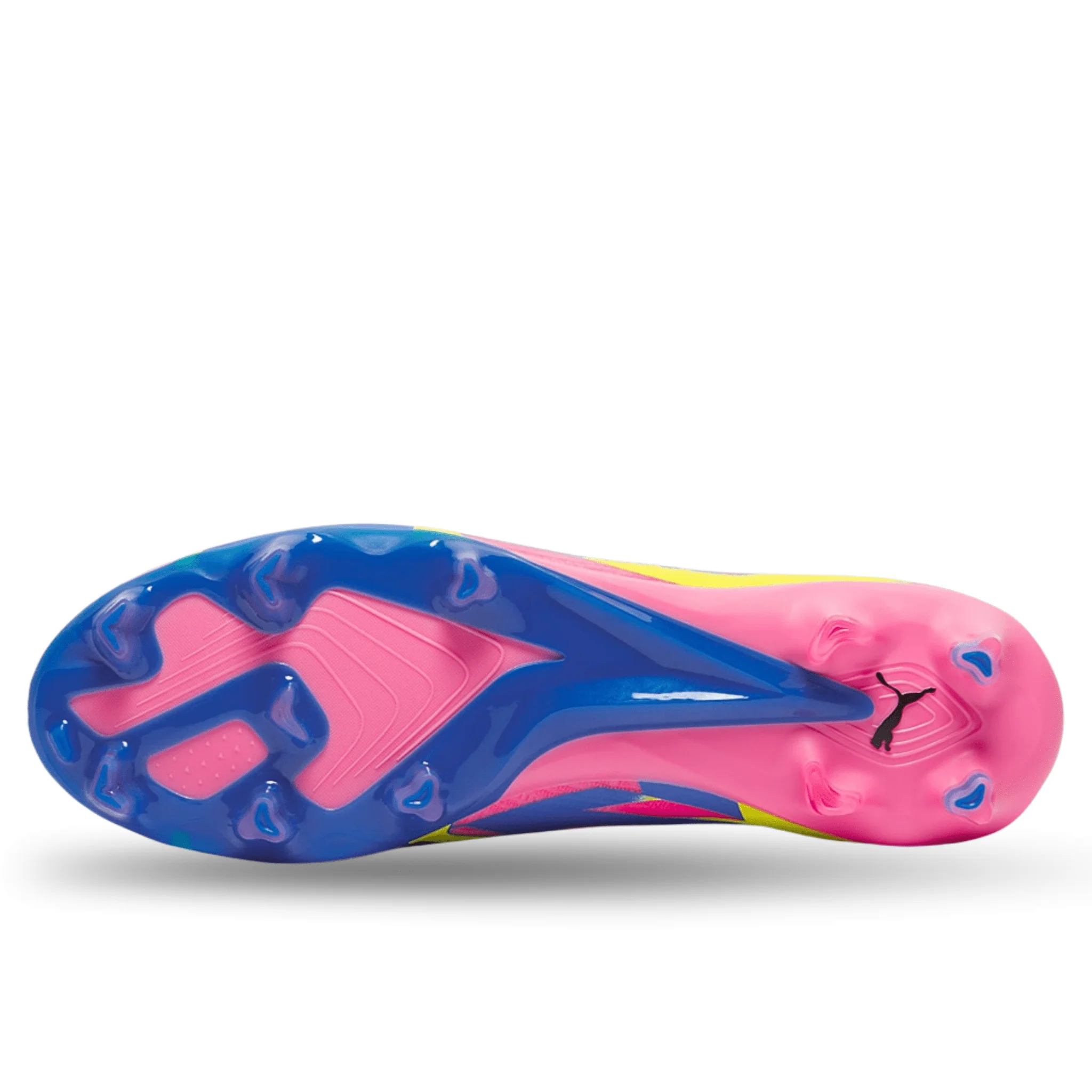 Puma Ultra Ultimate Energy FG/AG Soccer Cleats (Pink/Ultra Blue/Yellow Alert) - Image 2