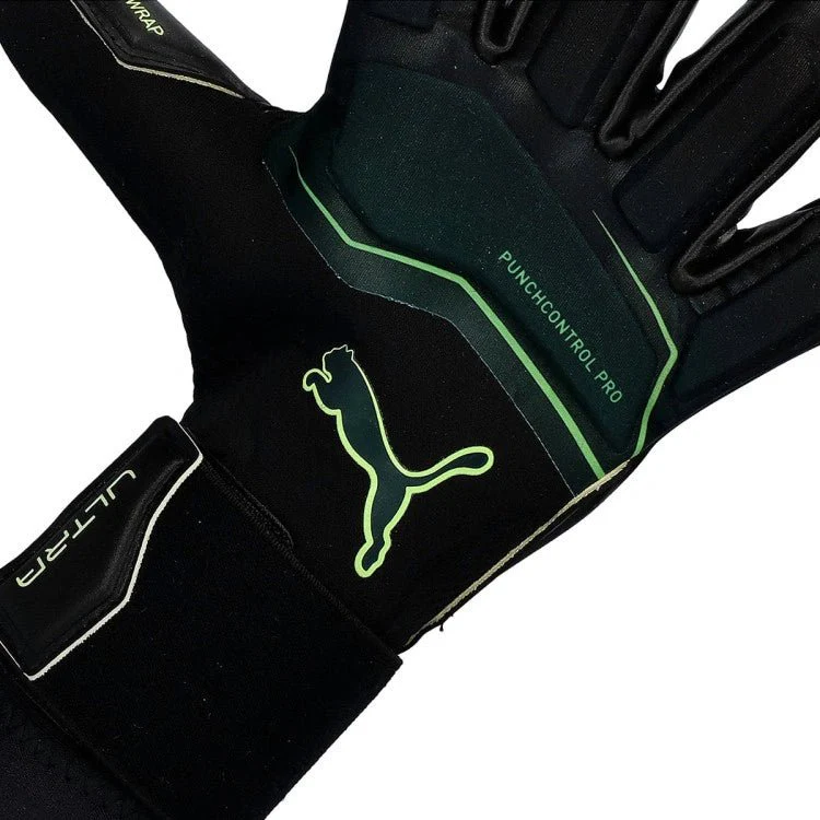 Puma Ultra Ultimate Hybrid Goalkeeper Gloves (Black/Green/Fizzy Light) - Image 7