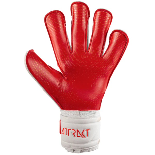 Reusch Attrakt Gold X Glue Print Ortho-Tec Goalkeeper Glove (White/Fiery Red) - Image 2