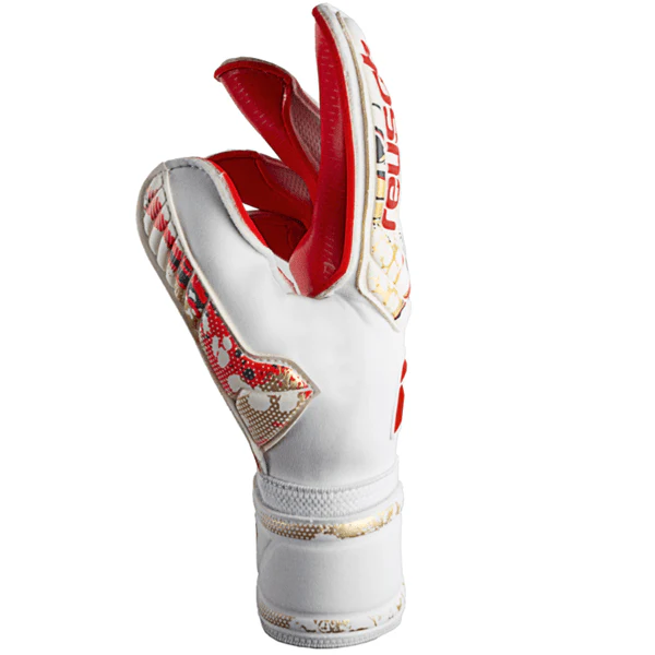 Reusch Attrakt Gold X Glue Print Ortho-Tec Goalkeeper Glove (White/Fiery Red) - Image 3