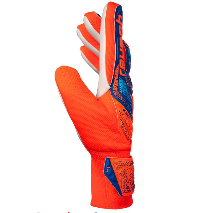 Reusch Youth Jr. Attrakt Starter Solid Junior Goalkeeper Gloves (Electric Blue/Shocking Orange) - Image 3